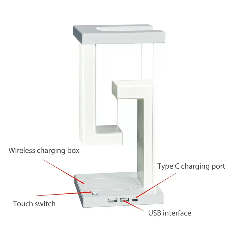 Anti Gravity Orbit Trådløs Opladning Natlampe