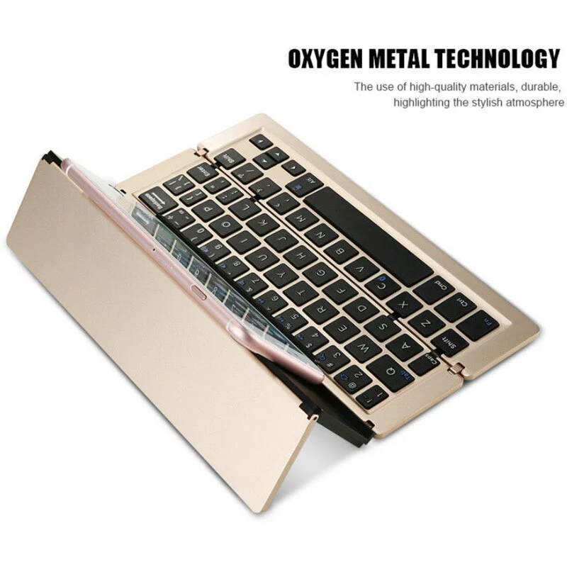 Bærbar trådløs sammenfoldelig tablet-holder tastatur