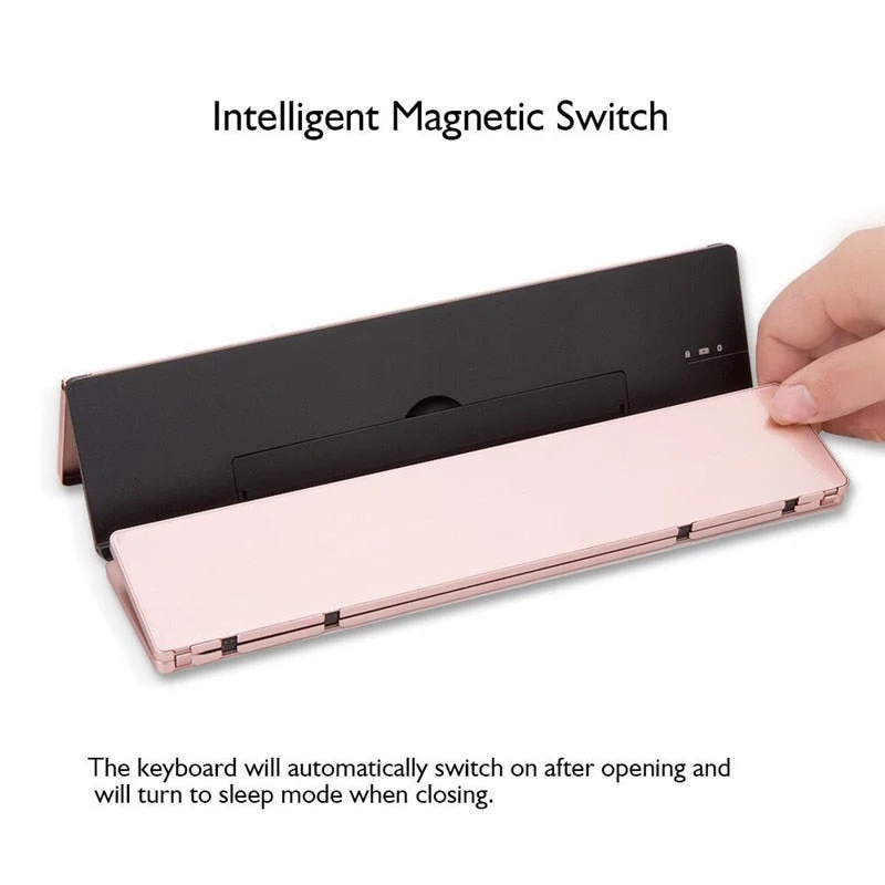 Bærbar trådløs sammenfoldelig tablet-holder tastatur
