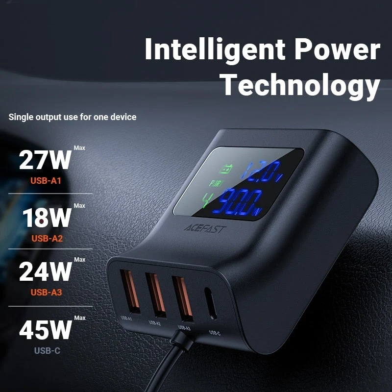 Car USB Splitter Hurtig Opladningsstation