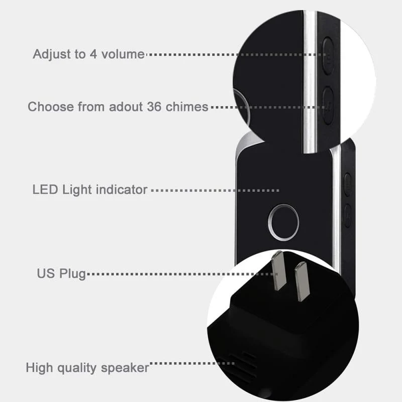 Touch Button Smart Wireless Dørklokke