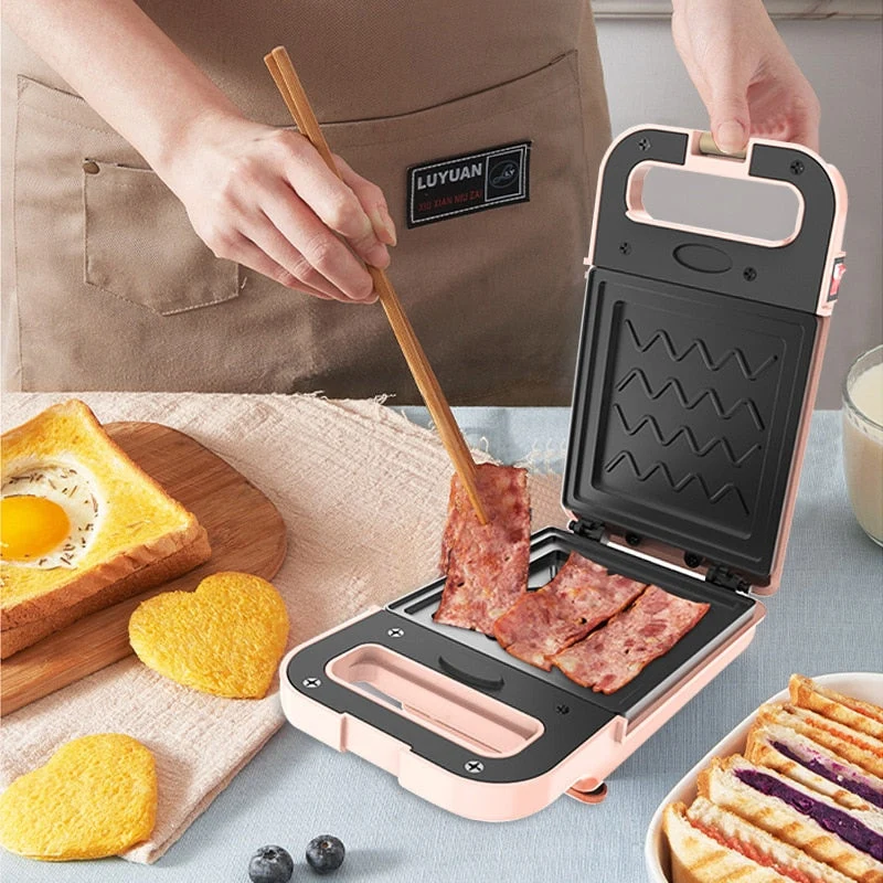 Elektrisk Sandwich Toastmaskine Vaffeljern