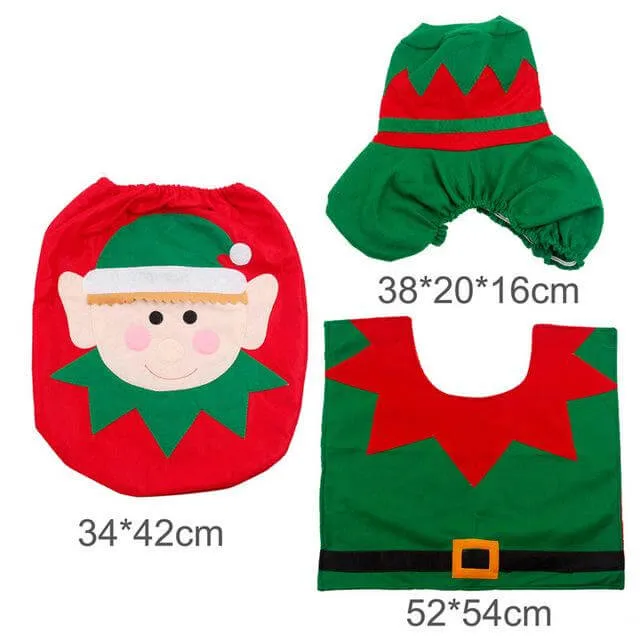 3stk Fancy Santa Claus Toilet Sæde Covers