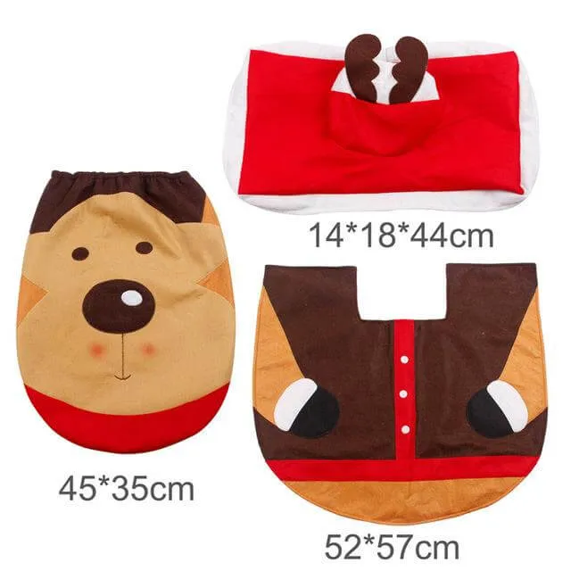 3stk Fancy Santa Claus Toilet Sæde Covers