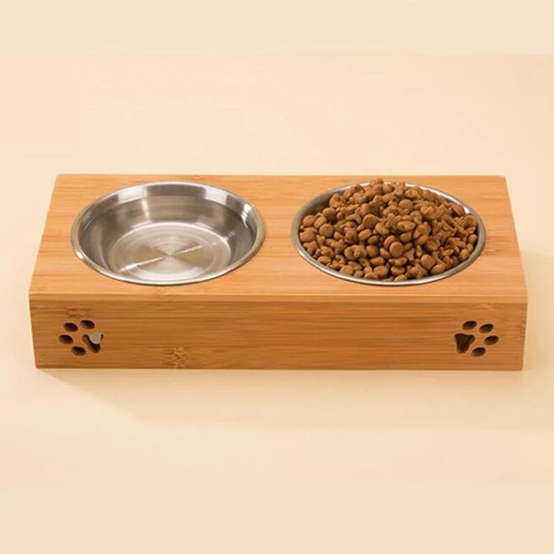 Træ Pet Food Skål