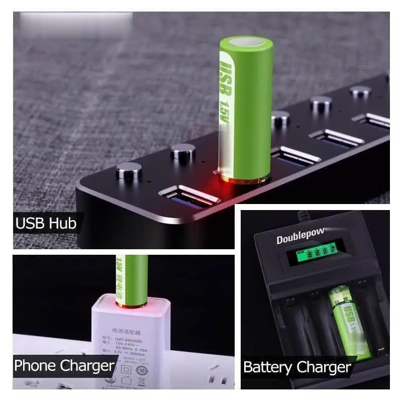 USB genopladeligt smart Li-Ion batteri