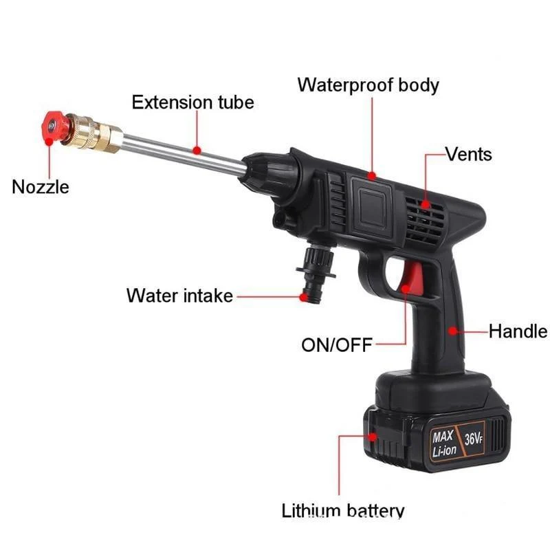 Højtryks elektrisk trådløs bilvasker pistol