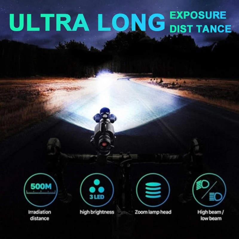 Tre Hoved Genopladelig Rotérbar Lommelygte