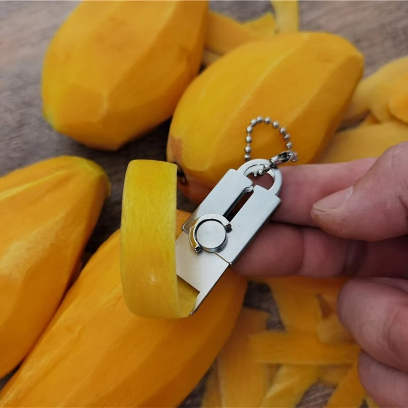 Rustfrit Stål Mini Grøntsags Skræller Nøglekæde