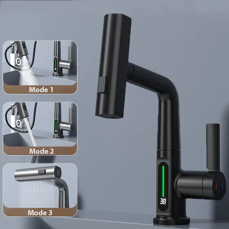Moderne Slank Vandfald Temperaturdisplay Vandhane