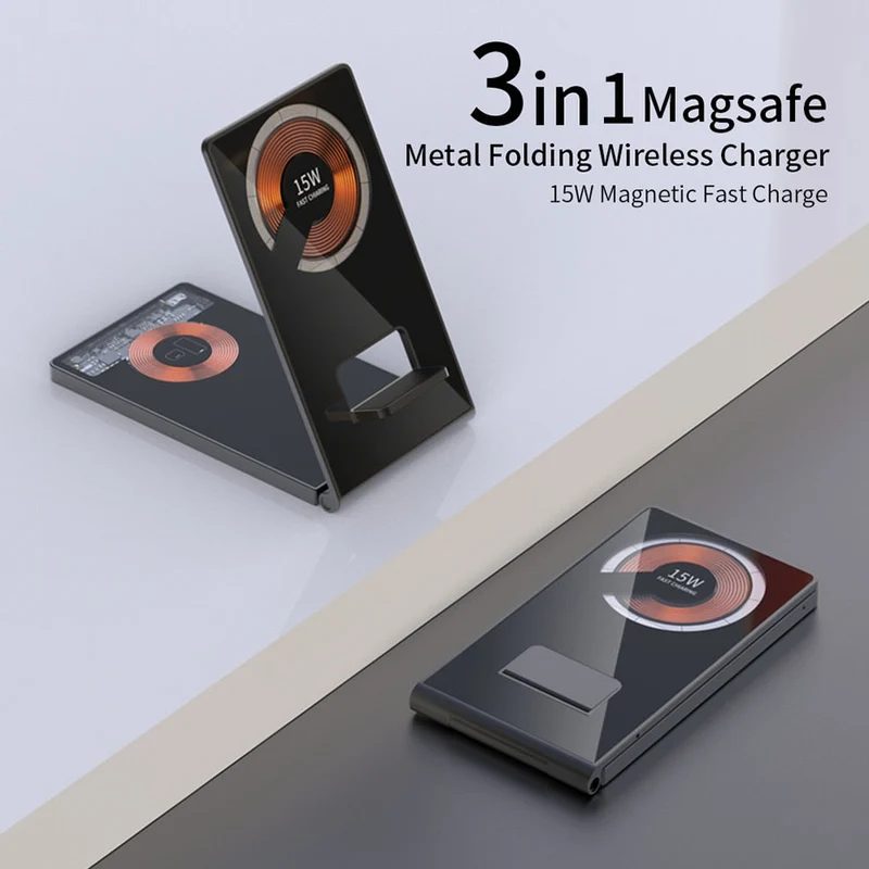 Clear Beam Foldbar Magnetisk Trådløs Oplader Stativ