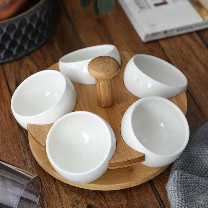 Tea Time Bamboo Porcelæn Snack Tray
