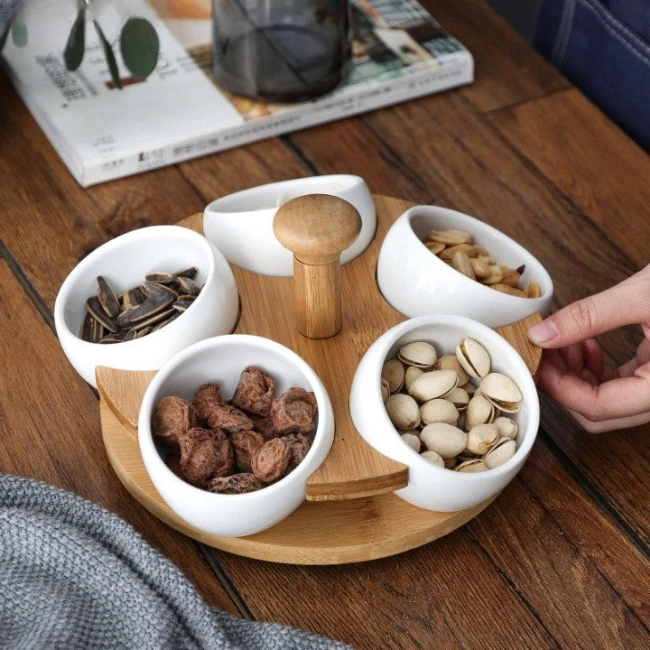 Tea Time Bamboo Porcelæn Snack Tray