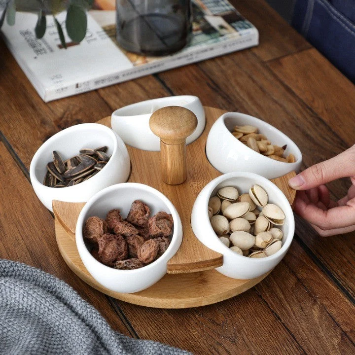 Tea Time Bamboo Porcelæn Snack Tray