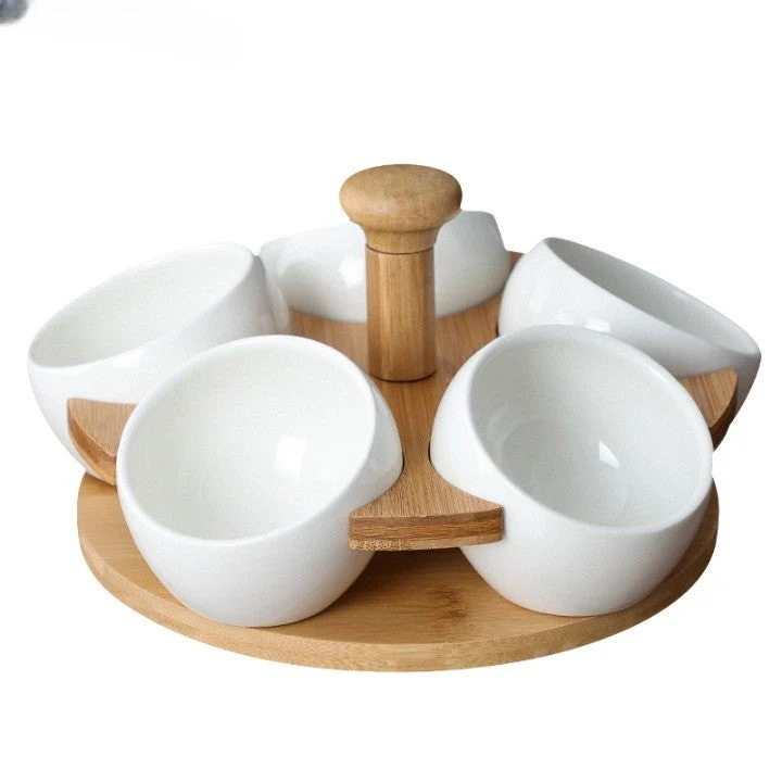 Tea Time Bamboo Porcelæn Snack Tray