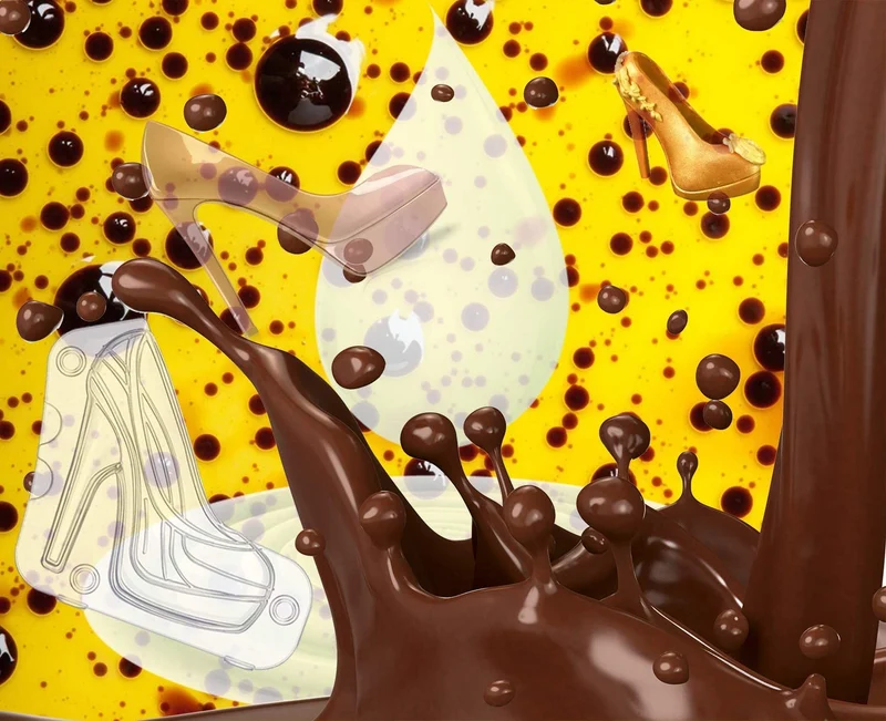 3D Højhælet Sko Chokoladeform
