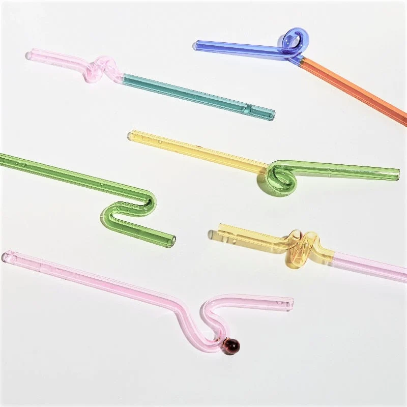 Farverig Miljøvenlig Genanvendelig Glasst straw