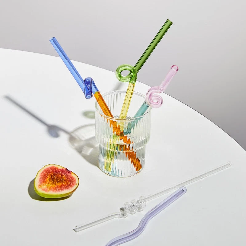 Farverig Miljøvenlig Genanvendelig Glasst straw