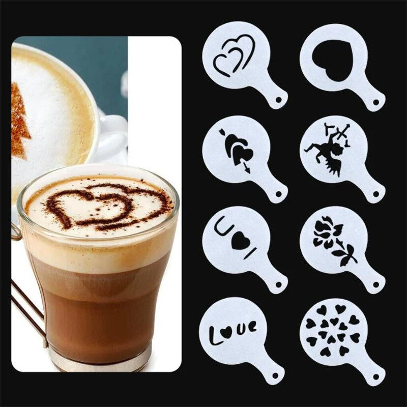 8 stk. Kaffe Kage Dekorations Skabelonforme