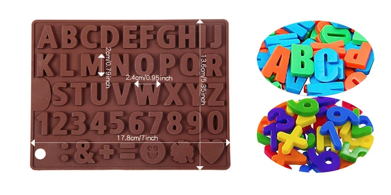 3D Alfabet Silikone DIY Chokoladeform