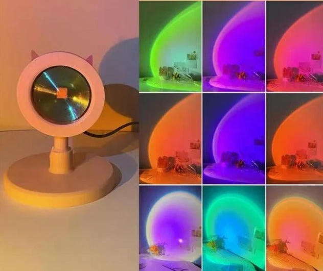 Kat Øre Skrivebords Solnedgang Lampe