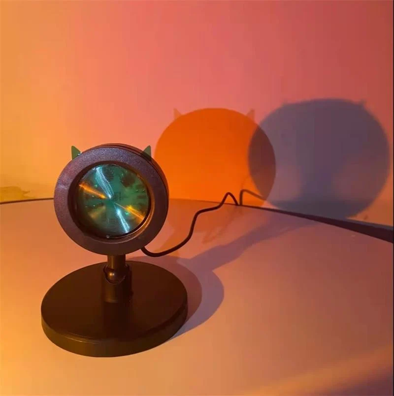 Kat Øre Skrivebords Solnedgang Lampe