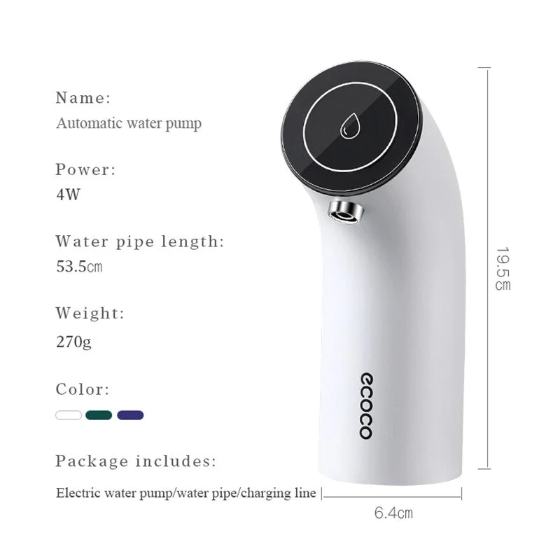 Bærbar Minimal Vanddrikker Dispenser Pumpe