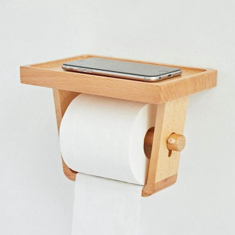 Træ Enkel Toiletpapirholder