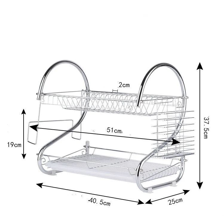 Køkken Rustfrit Stål Rack Bestik Organizer