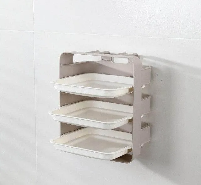 Væghængt pladsbesparende køkkenorganisator