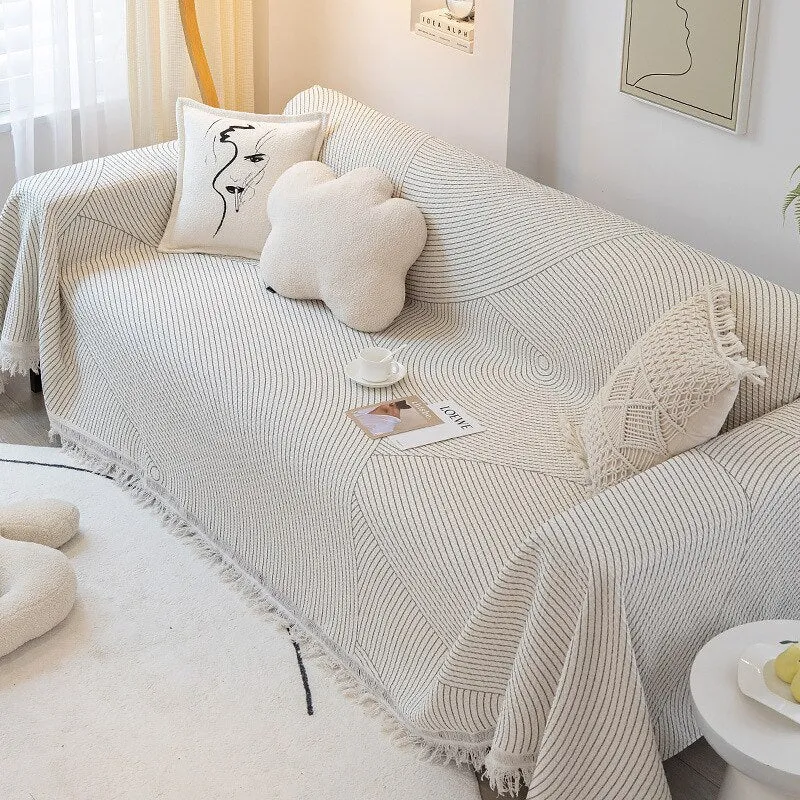 Nordisk Stil Komfortabel Blød Strikket Sofa Dække Tæppe