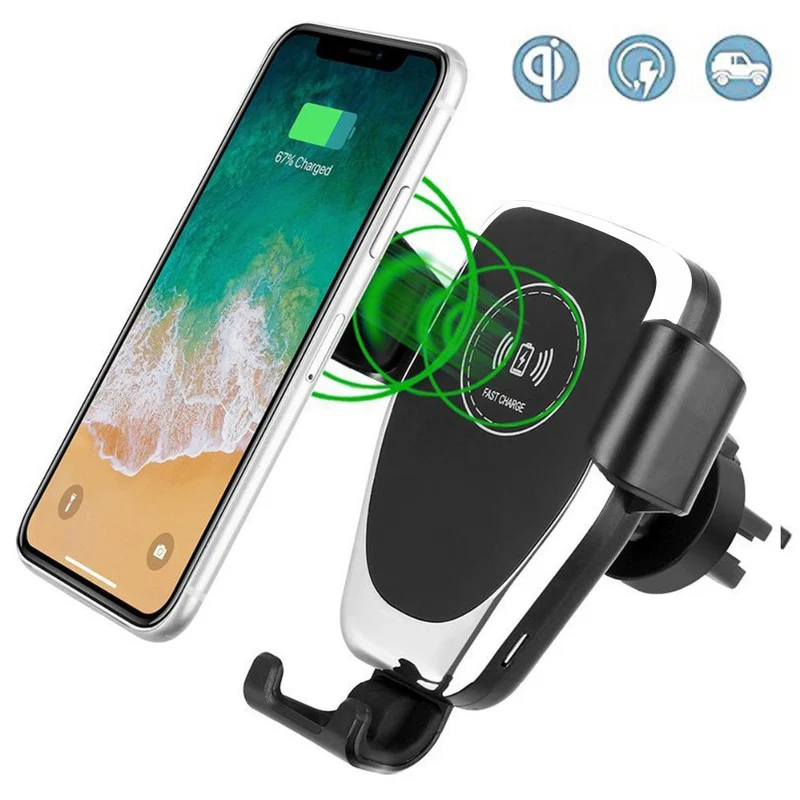 Quick Grip Auto-Clamping Trådløs Opladning Bil Telefon Holder
