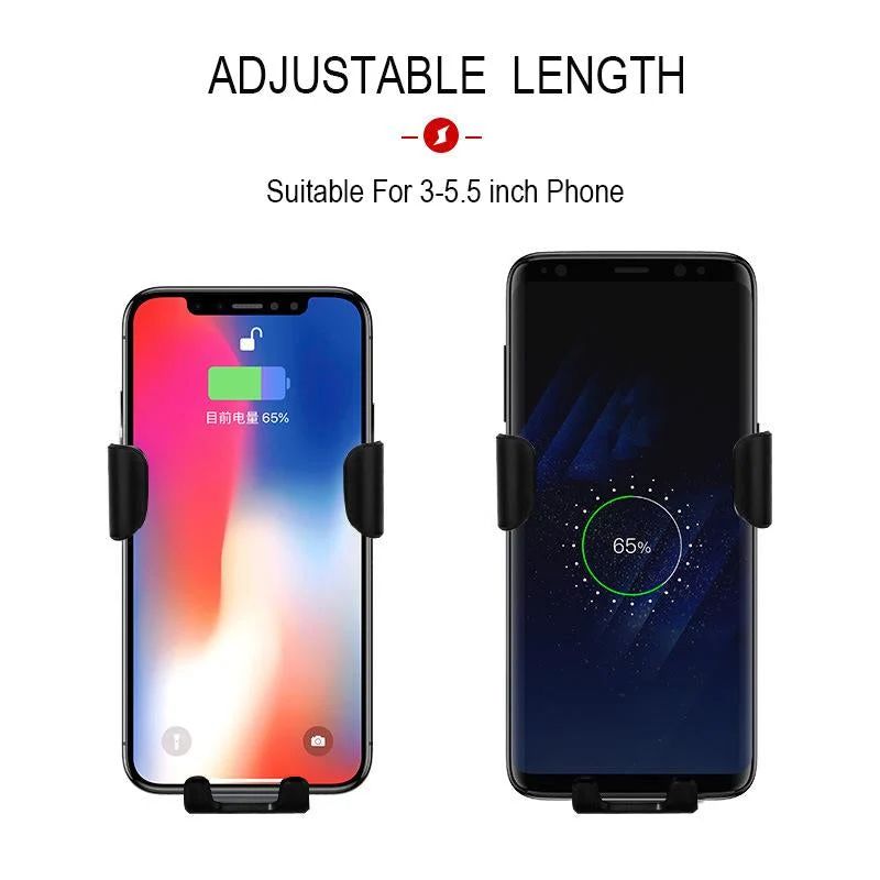 Quick Grip Auto-Clamping Trådløs Opladning Bil Telefon Holder