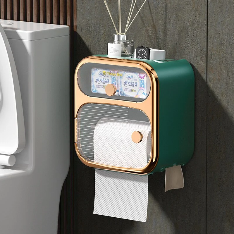 MultiBox Vægmonteret Toiletpapir Håndklæde Opbevaringsboks