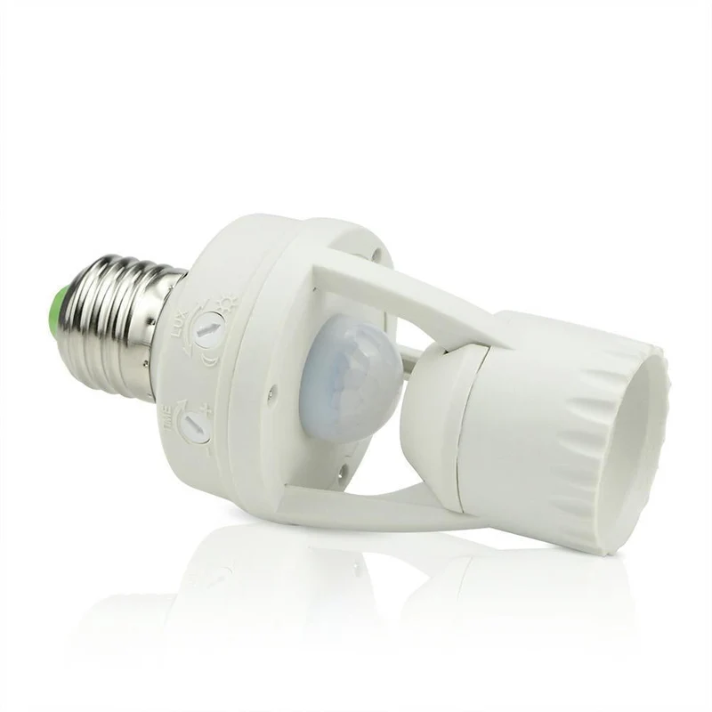 360 Rotating Motion Sensor Stikkontakt Switch Led Pære Base