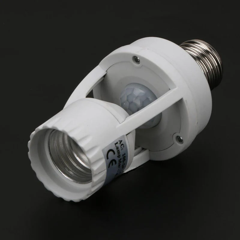 360 Rotating Motion Sensor Stikkontakt Switch Led Pære Base