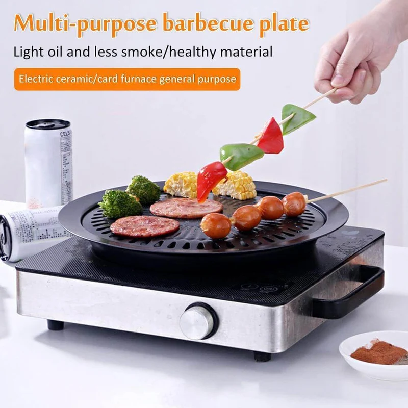 Koreansk bærbar non-stick BBQ grillpande