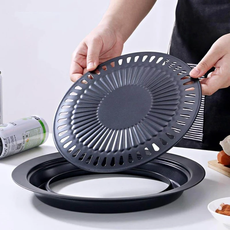 Koreansk bærbar non-stick BBQ grillpande