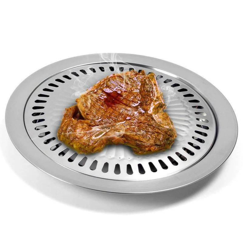 Koreansk bærbar non-stick BBQ grillpande