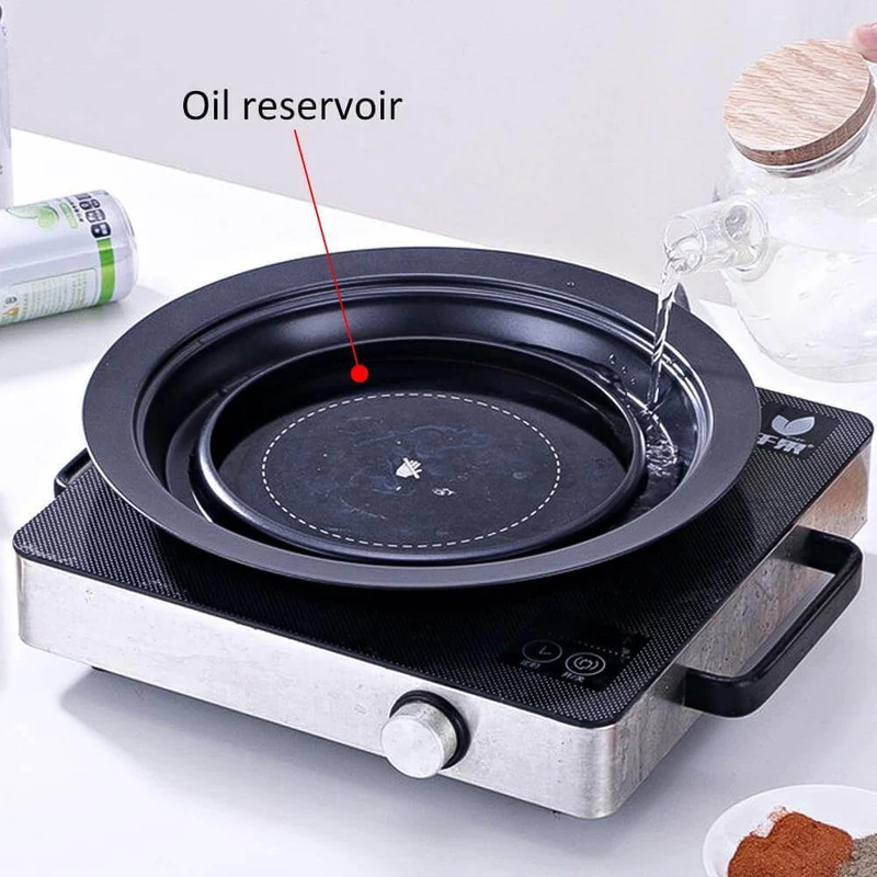 Koreansk bærbar non-stick BBQ grillpande