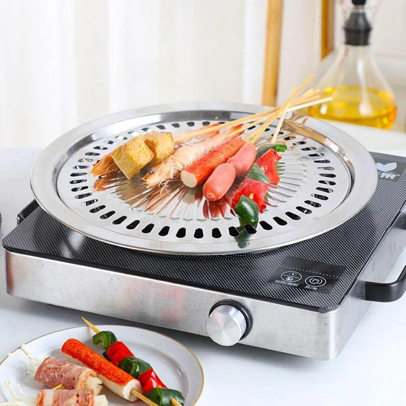 Koreansk bærbar non-stick BBQ grillpande