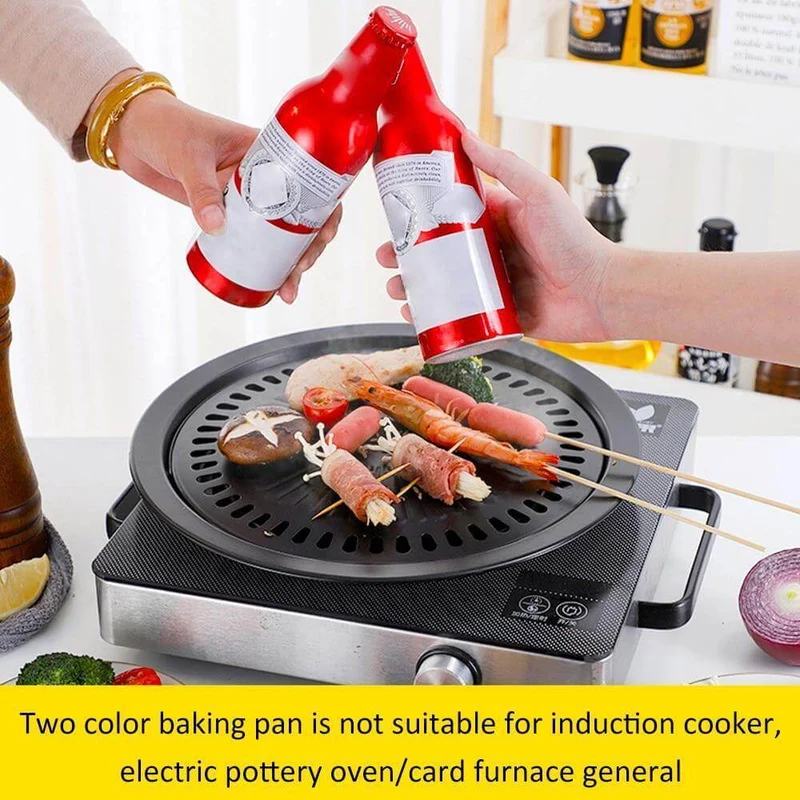 Koreansk bærbar non-stick BBQ grillpande