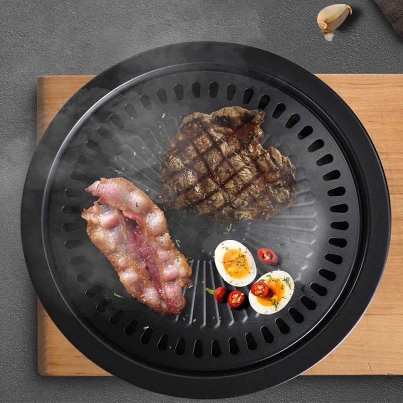 Koreansk bærbar non-stick BBQ grillpande