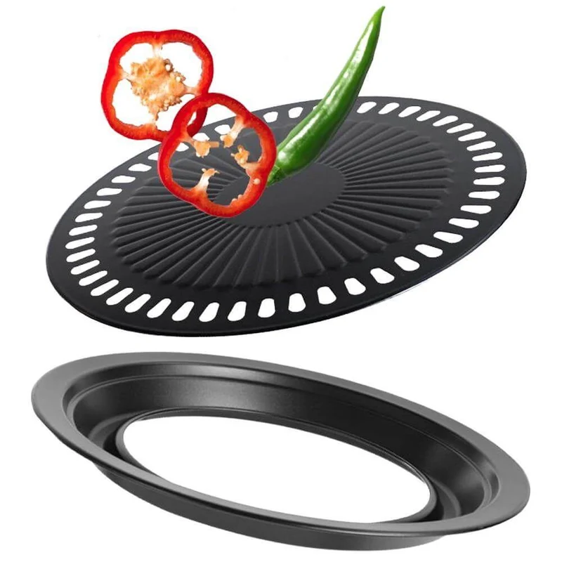 Koreansk bærbar non-stick BBQ grillpande