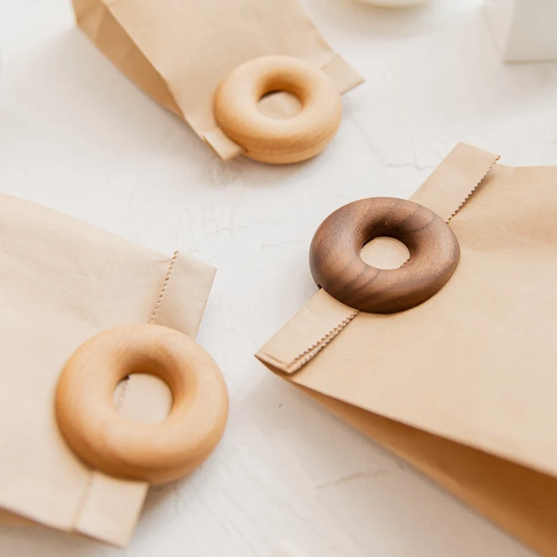 6 stk. træ donut tætning clips