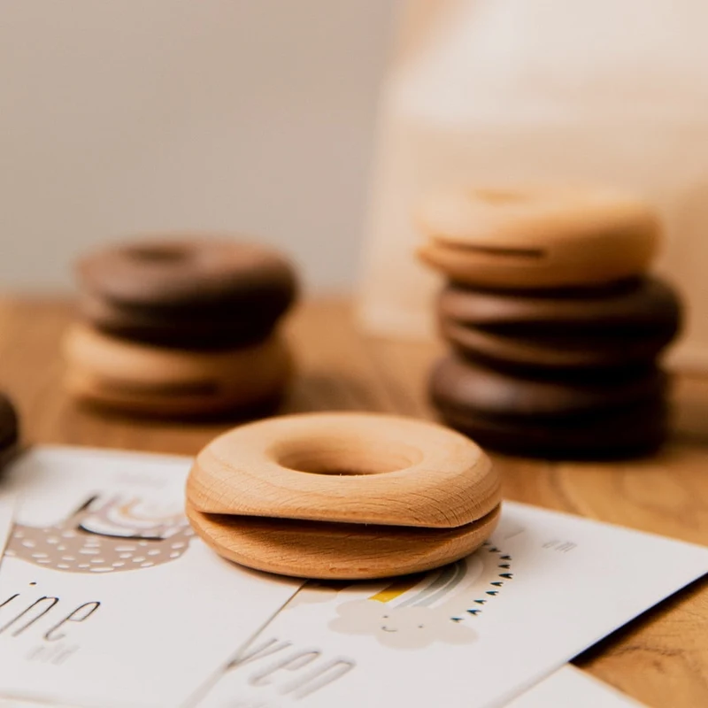 6 stk. træ donut tætning clips