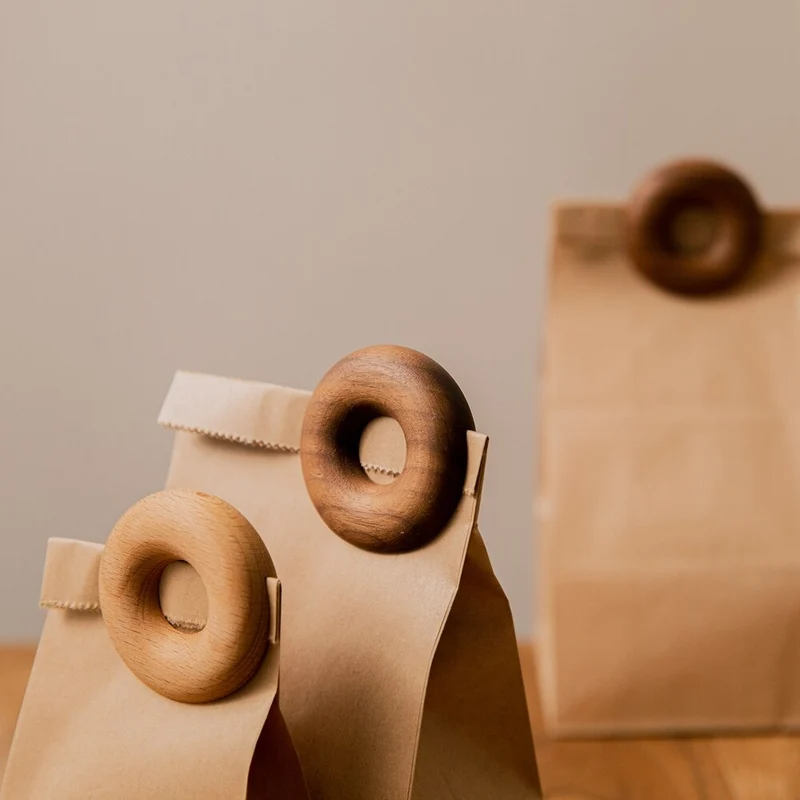 6 stk. træ donut tætning clips