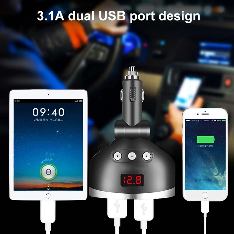 3i1 Dual USB Port Bil lighter Socket Splitter