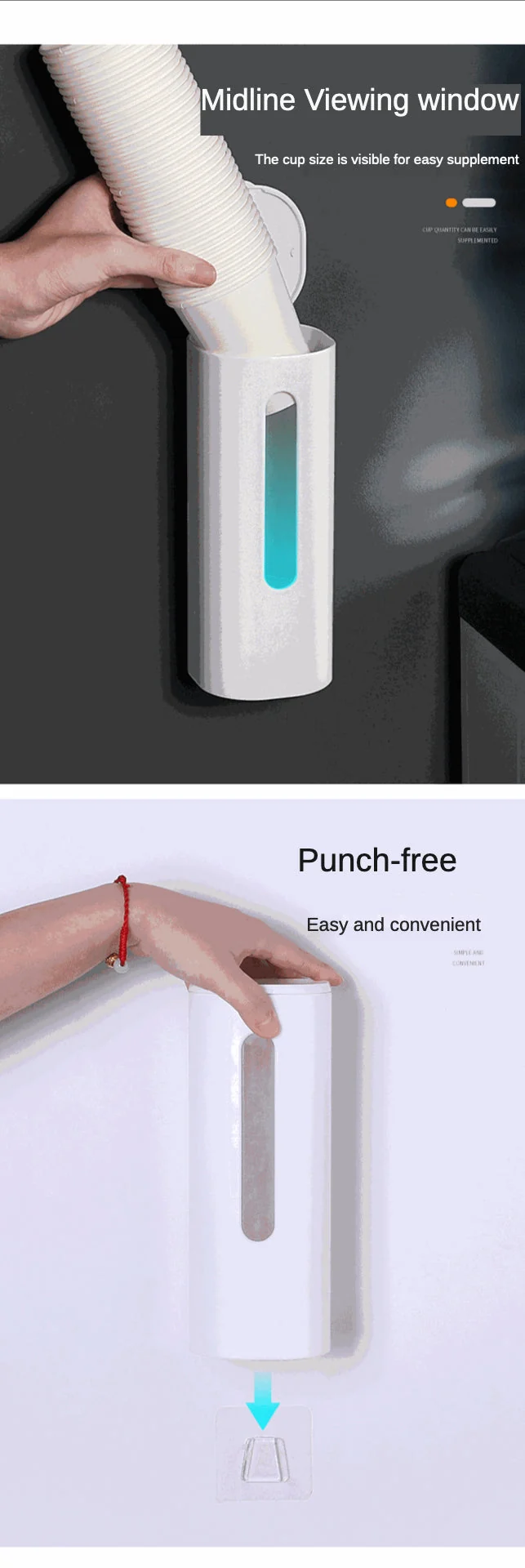 Væghængt automatisk papirkop dispenser