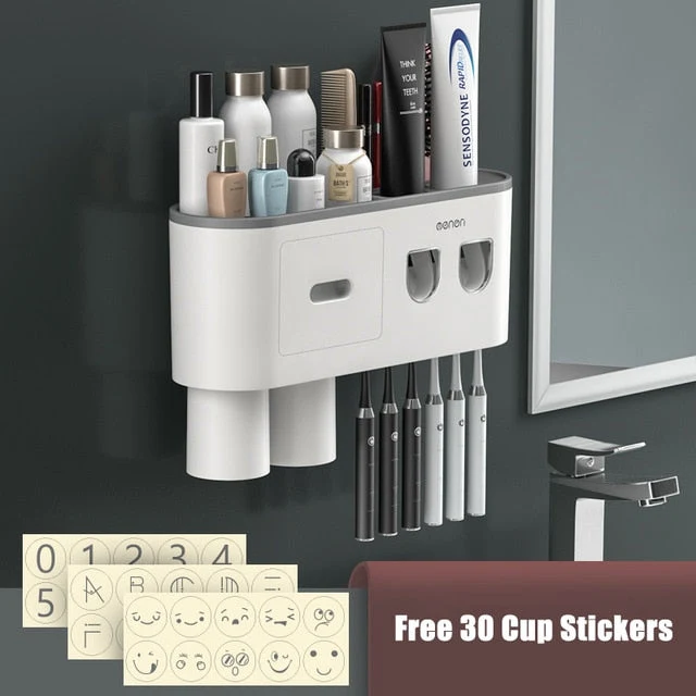 Automatisk Tandpasta Klemmer Badeværelse Opbevaringshylde